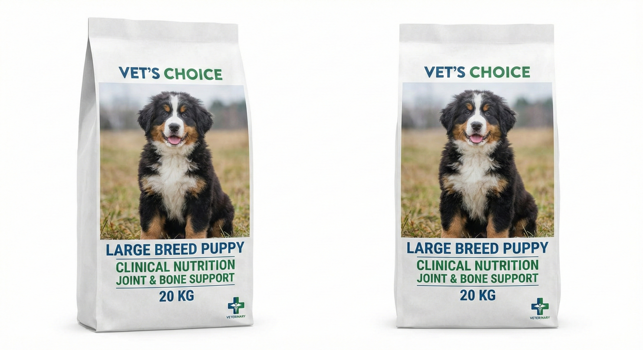 large breed puppy food white bag vet recommended style